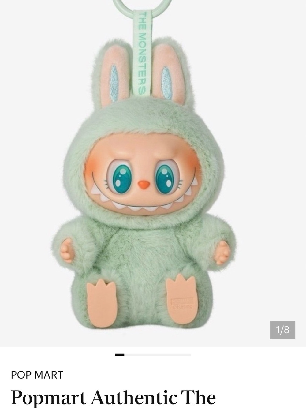 Pop Mart Mint Green Bunny Monster Plush Keyring